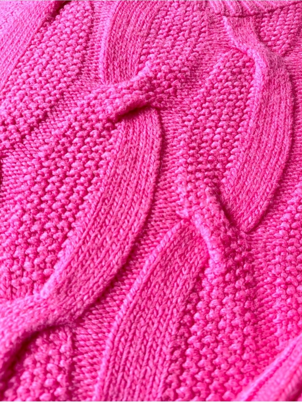MAEVE Anthropologie Oversized Pink Cable knit Sweater sz M - Picture 3 of 5
